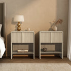 Manhattan Comfort Novara 22" Contemporary 1-Drawer Nightstand - Whitewashed Oak-9