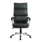 TygerClaw Modern High Back Leather Office Chair, 14.6" x 25.6" x 30.3", Black-Built-in back relief with lumbar support that automatically keeps your spine aligned