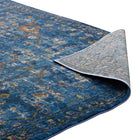 Modway Minu Distressed Floral Lattice Area Rug - 5 ft W x 8 ft L - Dark Blue Yellow/Orange-High Density / Machine-Woven