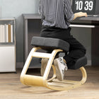 HOMCOM Ergonomic Wood Kneeling Chair with Thick Pads for Improved Posture - Black-help promote productivity