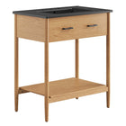 Modway Zaire 30" Bathroom Vanity - Natural/Black-MDF and Rubberwood