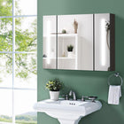 Kleankin LED Lighted Medicine Cabinet with Mirror and USB Charge - High Gloss Black-The memory function retains the last brightness setting  