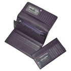 Club Rochelier Ladies Clutch Wallet with Checkbook & Gusset - Plum-7 Slot pockets
