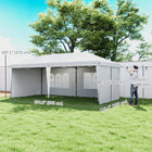 Outsunny 10 ft W x 20 ft L Outdoor Pop Up Canopy Tent with Carrying Bag - White-Solid steel frame and adjustable legs offer stable support where needed