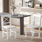 HOMCOM Farmhouse Wood Dining Chairs with Cross Back - White - Set of 2-Simple design is stylish and elegant to match your other furniture