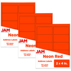 JAM Paper Mailing Address Labels, 2 x 4, Neon Red, 3 sets of 120 (354328034g)-Size: 4" x 2"