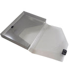 JAM Paper Plastic Box Portfolio with Side Buckle - 9 3/4" x 13 1/2" x 1 1/2" - Smoke Gray -Fashioned from high quality durable plastic and features a buckle closure