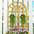 Outsunny Wooden Raised Garden Bed with Lattice Trellis - 23.6" x 11.8" x 47.2" -Equipped with three built-in drainage holes to prevent waterlogging
