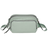 Nicci Ladies Crossbody Bag with Front Zipper Pocket - Seafoam Green-Inside zipper pocket and cell phone pocket