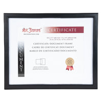 St. James Document/Certificate Frame - 8.5" x 11" with Mat or 11" x 14" without Mat - Black-Fits 8.5" x 11" certificates with included mat or 11" x 14" without mat