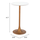 Zuo Auray Bar Table - White/Gold-6