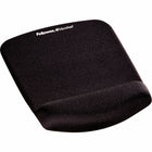 Fellowes Plush Touch Mouse Pad with Wrist Pad - Black-Microban antimicrobial protection provides cleanliness and long-lasting use