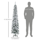 HOMCOM 6' Pencil Artificial Christmas Tree with Realistic Branches - Green-Pencil shape don't take up much floor or table space, suitable for small rooms or a second Christmas tree in an entryway 