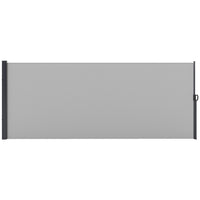 Outsunny Retractable Side Awning - 13' x 5' - Light Grey-UV30+ PU-coated garden awning protects from wind, sun, and ultraviolet light
