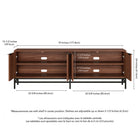 Hudson&Canal Montello Rectangular Fluted TV Stand for TV's up to 78" - Satin Walnut-Features easy assembly