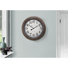 Monarch Specialties Clocks 20" Round Wall Clock - -Features a durable plastic frame with a protective glass surface and easy to read numerical printed display
