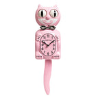 Kit-Cat Klock Limited Edition Lady Cat Wall Clock - Pink Satin-Iconic character wall clock features the signature rolling eyes and wagging pendulum tail