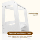 MotionGrey Blessy Toddler Tower - Adjustable Learning Kitchen Helper Step Stool with Safety Rail - White-5