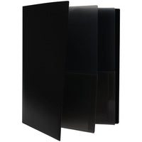 JAM Paper Heavy Duty Plastic Multi-Pocket Folders - 6 Pocket Organizer - Black - 2 Pack-Multiple Pocket Folders w/ Inner Pocket Sections | Colour: Black