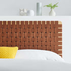 Modway Sparta Weave Vegan Leather Full Headboard with - Natural Brown-Vegan Leather Basketweave