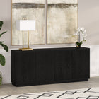 Hudson&Canal Alston 68"W Buffet Table - Black Grain-Constructed of high quality engineered wood in a handcrafted black grain finish