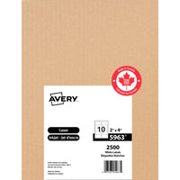 Avery 5963 Permanent Laser Shipping Labels with TrueBlock, 4" x 2", White, 2500 Pack-TrueBlock™ Technology completely covers everything underneath