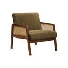 Monarch Specialties Upholstered 30"H Modern Accent Chair With Walnut Solid Wood Legs - Brown Fabric-This upholstered accent chair showcases a fashionable style that blends soft touch brown fabric with warm brown walnut solid wood, creating an inviting look suited to any living room or bedroom.