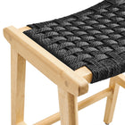 Modway Saoirse Woven Rope Wood Counter Stool - Natural Black - Set of 2-9