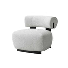 Manhattan Comfort Bartow 30.7" Mid-Century Modern Upholstered Accent Chair - Ivory and Black - 2 Pack-Unique Armless Accent Chair with Unique Back Base and Frame
