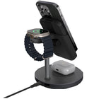 Adam Elements Mag 5 Magnetic 5-in-1 Wireless Charging Station with power Bank - Black-High-Capacity Power Bank: The 5000mAh magnetic power bank supports wired charging via USB-C port with fast charging up to 20W. The unique step design allows photo shooting while charging without obstructing the camera, and the exclusive stand provides a stable platform for uninterrupted streaming
