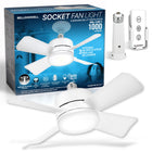 Bell+Howell 15.7 in. Socket Fan Light with Remote - White-Super bright- up to 1000 Lumens of LED light