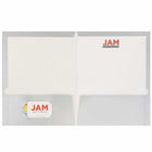 JAM Paper Glossy 2-Pocket Portfolio Folder - Silver - 6 Pack-Colour: Silver
