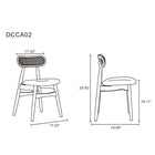 Manhattan Comfort Colbert 17.52" Industry Chic Upholstered Dining Chair - Black and Grey - Set of 4-Frame Made of American Solid Ash Wood Featuring Natural Grain Textures