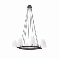 Modway Surround 8-Light Chandelier - White/Bronze-Modern 8-Light Chandelier
