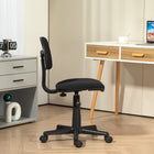 HOMCOM Armless Adjustable Height Swivel Office Chair with Wheels - Black-Swivel wheels and seat offer easy mobility