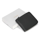Champs Iconic Leather Zip Around Wallet - Black/Black-9 Credit card slots