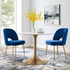Modway Rouse Dining Room Side Chair - Navy - 2 Pack-Performance Velvet Upholstery