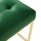 Modway Privy Gold Stainless Steel Performance Velvet Bar Stool - Gold Emerald-Bar Stool Weight Capacity: 331 lb