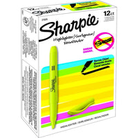 Sharpie Chisel Tip Pen-Style Highlighters - Yellow - 12 Pack-SMEAR GUARD ink—specially formulated to resist smearing