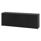 Hudson&Canal Renad TV Stand for TV's up to 78" - Black Grain-The top has a weight capacity of 75lbs, adjustable shelves can hold 25lbs each