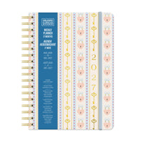 Orange Circle Studio Locked in Love Tri-Tab Weekly/Monthly Planner - 7" x 9.5" - Assorted Colours - Bilingual-Features three tabbed dividers with interior pockets