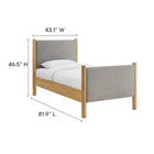 Modway Maven Twin Size Fabric Upholstered Platform Bed - Wheat Oak-8