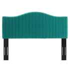 Modway Brielle Channel Tufted Performance Velvet King/California King Headboard - Teal-Channel Tufted King/California King Headboard