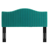 Modway Brielle Channel Tufted Performance Velvet King/California King Headboard - Teal-Channel Tufted King/California King Headboard