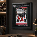 Frameworth Taylor Hall 16" H x 20" W Replica Signature Frame Carolina Hurricanes 2026 Stanley Cup Champions - Officially Licensed NHL/NHLPA-FINISHED SIZE 16" x 20": Vertical framed display sized for living rooms, offices, fan caves, and sports rooms