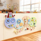 Qaba Caterpillar Activity Montessori Busy Board - Learning Activity Center for Playroom Nursery - Multicoloured-Wall-mounted design saves floor space and doubles as charming room decor 