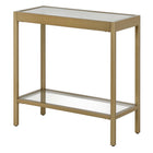 Hudson&Canal Alexis 24"W Rectangular Side Table - Brass-Tabletop and shelf each have a weight capacity of 20 lbs