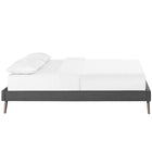 Modway Helen Fabric Queen Bed Frame with Round Splayed Legs - Grey-Non-Marking Foot Glides