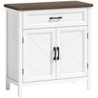 HOMCOM 30" Narrow Modern Farmhouse Sideboard Buffet Cabinet with Storage Doors - White-Spacious drawer and cabinet provide ample storage for organized living
