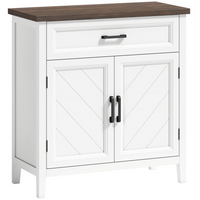 HOMCOM 30" Narrow Modern Farmhouse Sideboard Buffet Cabinet with Storage Doors - White-Spacious drawer and cabinet provide ample storage for organized living